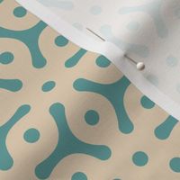 Georgia small geometric floral - teal, tan