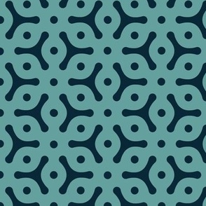 Georgia small geometric floral - navy, teal