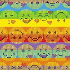 cross stitch equality emojis