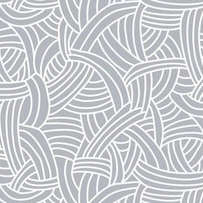 Tangles - hand-drawn lines - white on French grey