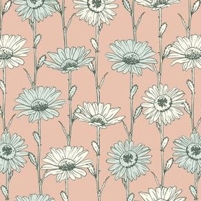 Daisies pink and mint