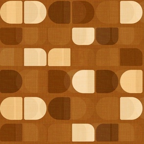 Brown Shapes Linen Large Scale