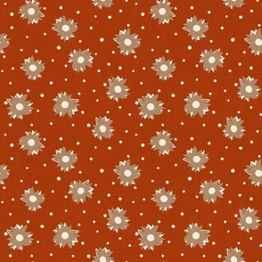 Floral spots Rust Red