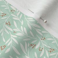 Tiny scale // Peaceful olive branches // mint background natural white olive tree leaves 