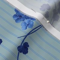 Geranium Sky - Mini / Duckegg & Cornflower Stripe