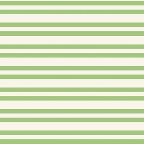 Green and Cream Horizontal Stripe 6in