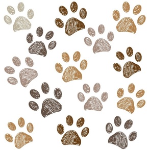 Brown colored paw print background