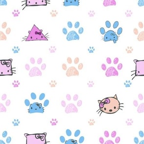 Cute cats seamless fabric design pattern II