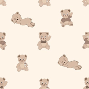 Cute teddy bears. Seamless fabric design pattern