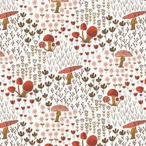 Fly Agaric Mushrooms Off-White Background small scale 7.04"