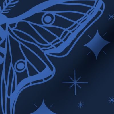 Mystic lunar moth blue - large format