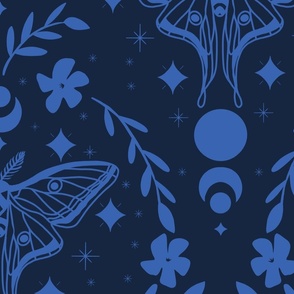 Mystic lunar moth blue - large format