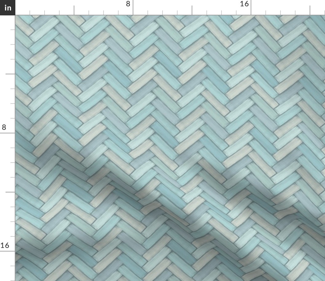 Brushed Herringbone Chevron tile _Seaglass Dark SMALL