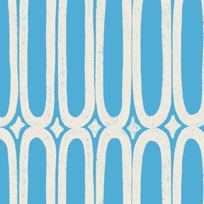 LARGE lattice geometric sky blue