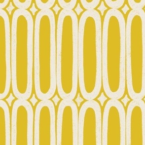 LARGE lattice geometric golden yellow