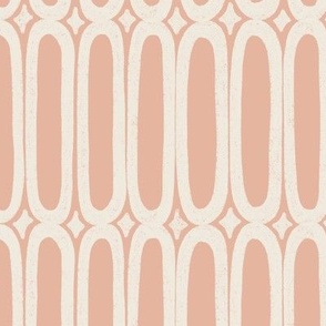 LARGE lattice geometric peach pink