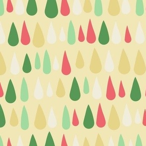 Happy raindrops in pink, green and yellow