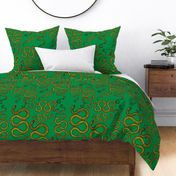 Green Snakes Wallpaper Chartreuse