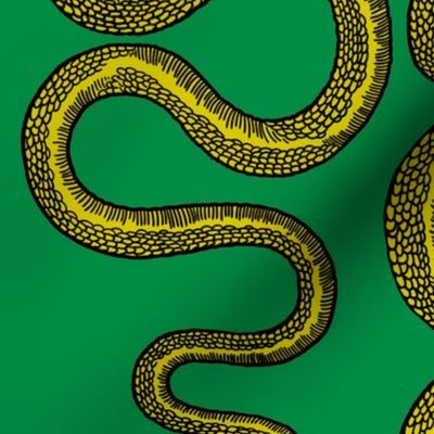 Green Snakes Wallpaper Chartreuse
