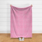 Wavy watercolor pink gingham plaid - hand drawn spring pastel