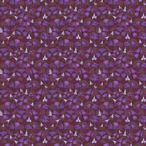 Purple Oxalis on Maroon (small scale) 