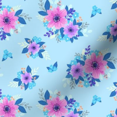 bouquet pattern-light blue