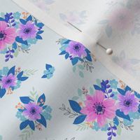 bouquet pattern-very light blue-small scale