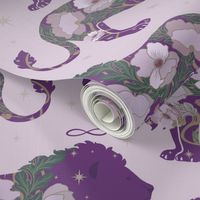 Lion and Poppies in Plum, Strength