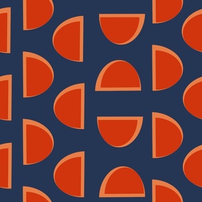 The Big D Retro Mid-Century Modern NAVY Large (20x20)