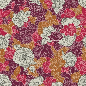 Viva Rosas Rustic 55.5"x55.5"