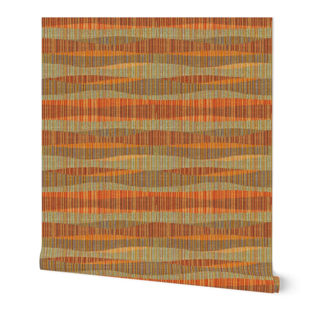 Mid Mod Lines Brown Orange Small Waves