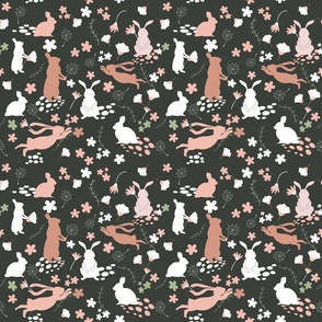 Rabbits Garden Party Muted Dark Earth colours
