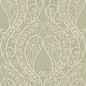 Whimsical Macrame Dusty Sage Green