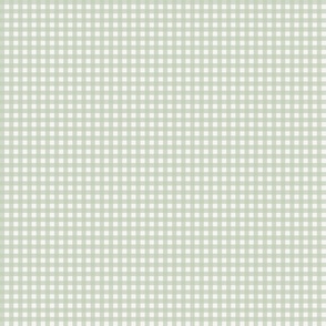 1/4" gingham quiet-green-on-white-cross-hatch-plaid