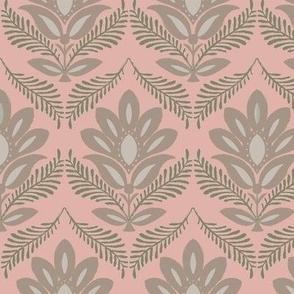 Sadie Mauve Blush Pink Flower Damask 