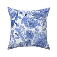 Hummingbird Florals Delft Blue 