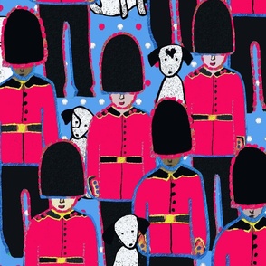 Quintessentially British: queens guards and puppy dogs - jumbo