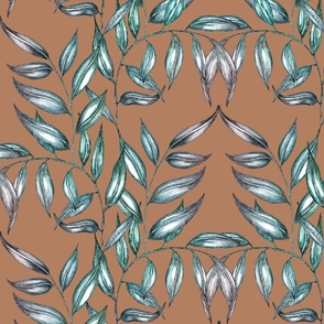 Macchiato Gradient Damask Pattern // Large Scale