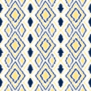 Abstact Diamonds in Navy and Yellow