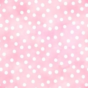 White Polka Dots on Blush Pink Watercolor