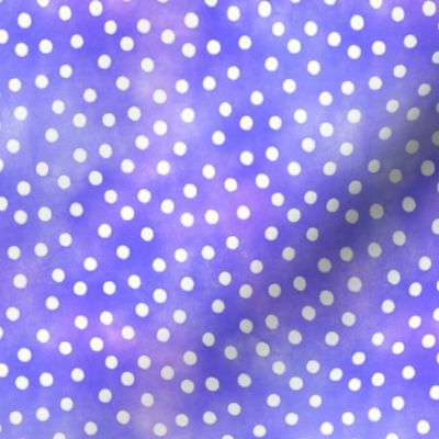 White Polka Dots on Violet Purple Watercolor