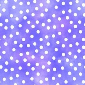 White Polka Dots on Violet Purple Watercolor