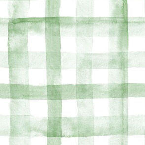 21" Watercolor plaid in light green