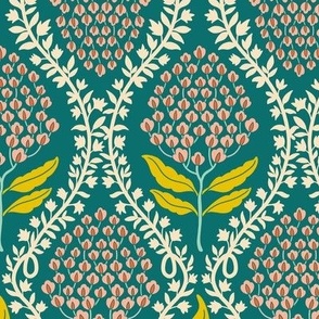 Vintage Florals with intricate leaves - Small Size 