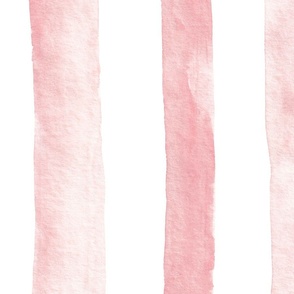 36" Watercolor stripes in pale pink - vertical