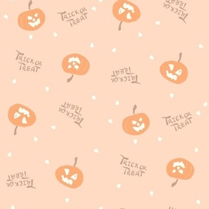 Pumpkins halloween trick or treat spots brown peach orange by Jac Slade