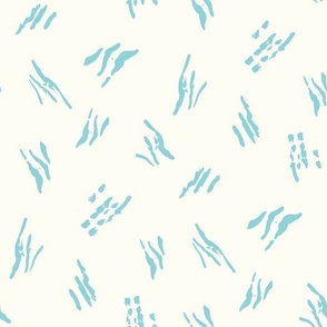 Scratch marks teal blue natural white by Jac Slade