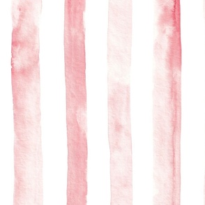 21" Watercolor stripes in pale pink - vertical