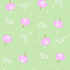 Pumpkins halloween trick or treat spots pink green by Jac Slade