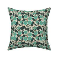 English Floral Garden Teal and Cream_SMALL